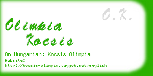 olimpia kocsis business card